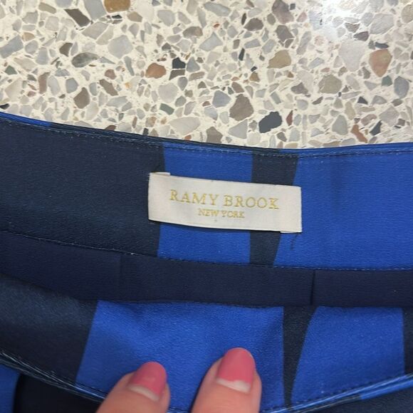 Ramy Brook blue black mini skirt lined 4 - Picture 3 of 4